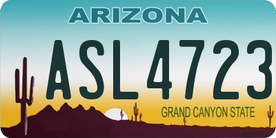 AZ license plate ASL4723