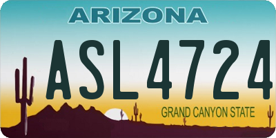 AZ license plate ASL4724