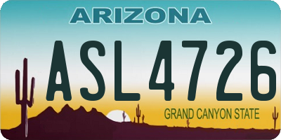 AZ license plate ASL4726