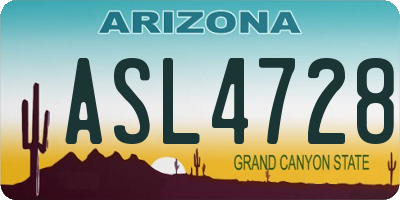 AZ license plate ASL4728