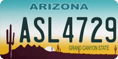 AZ license plate ASL4729