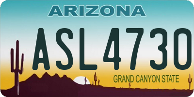 AZ license plate ASL4730