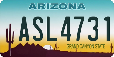 AZ license plate ASL4731