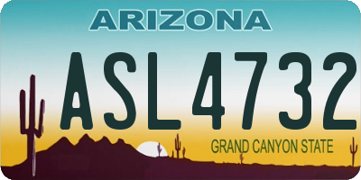 AZ license plate ASL4732