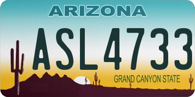 AZ license plate ASL4733