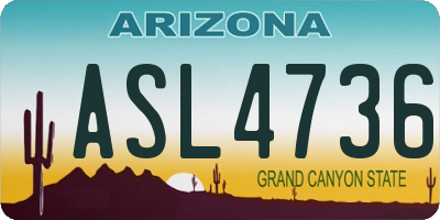 AZ license plate ASL4736