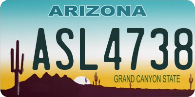 AZ license plate ASL4738