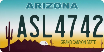 AZ license plate ASL4742