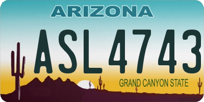 AZ license plate ASL4743