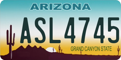 AZ license plate ASL4745