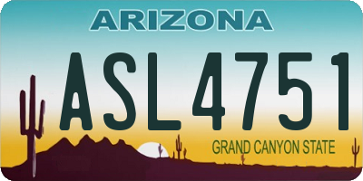 AZ license plate ASL4751