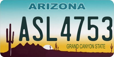 AZ license plate ASL4753