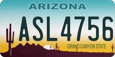 AZ license plate ASL4756