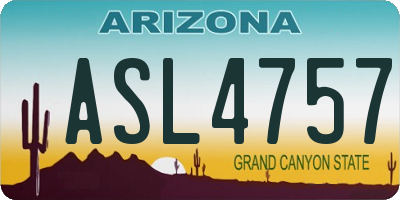 AZ license plate ASL4757