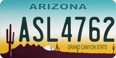 AZ license plate ASL4762
