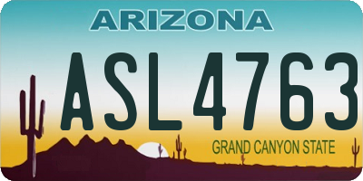 AZ license plate ASL4763
