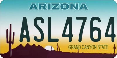 AZ license plate ASL4764