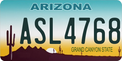 AZ license plate ASL4768