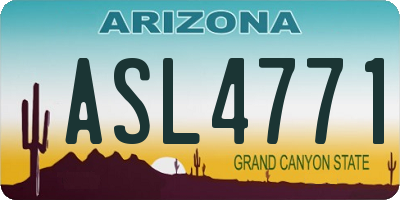 AZ license plate ASL4771