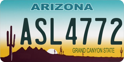 AZ license plate ASL4772