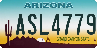AZ license plate ASL4779