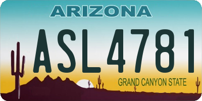 AZ license plate ASL4781