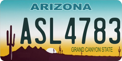 AZ license plate ASL4783