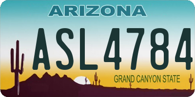 AZ license plate ASL4784