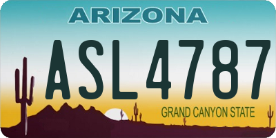 AZ license plate ASL4787