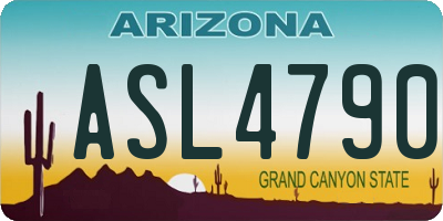AZ license plate ASL4790