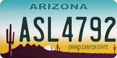 AZ license plate ASL4792