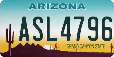 AZ license plate ASL4796