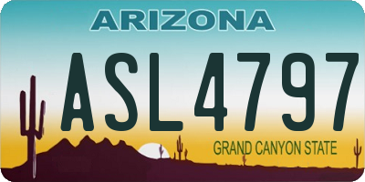 AZ license plate ASL4797