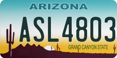 AZ license plate ASL4803