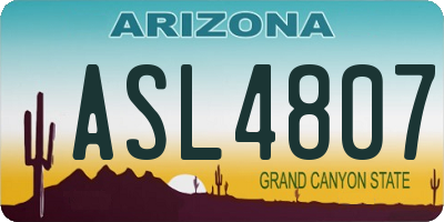 AZ license plate ASL4807