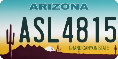 AZ license plate ASL4815