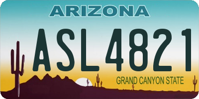 AZ license plate ASL4821