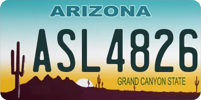 AZ license plate ASL4826
