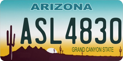AZ license plate ASL4830