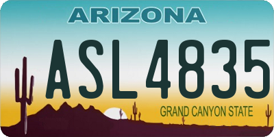 AZ license plate ASL4835