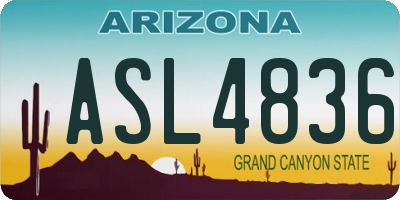 AZ license plate ASL4836