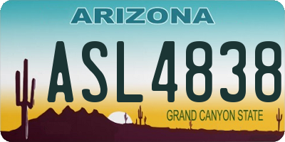 AZ license plate ASL4838