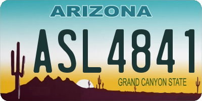 AZ license plate ASL4841