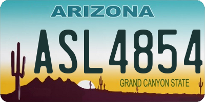 AZ license plate ASL4854