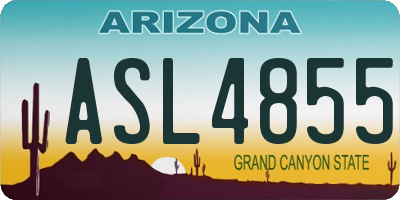 AZ license plate ASL4855