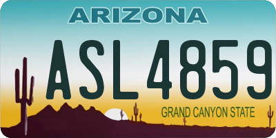 AZ license plate ASL4859