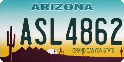 AZ license plate ASL4862