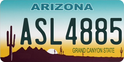 AZ license plate ASL4885