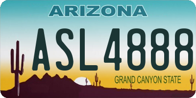 AZ license plate ASL4888