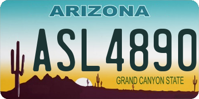 AZ license plate ASL4890